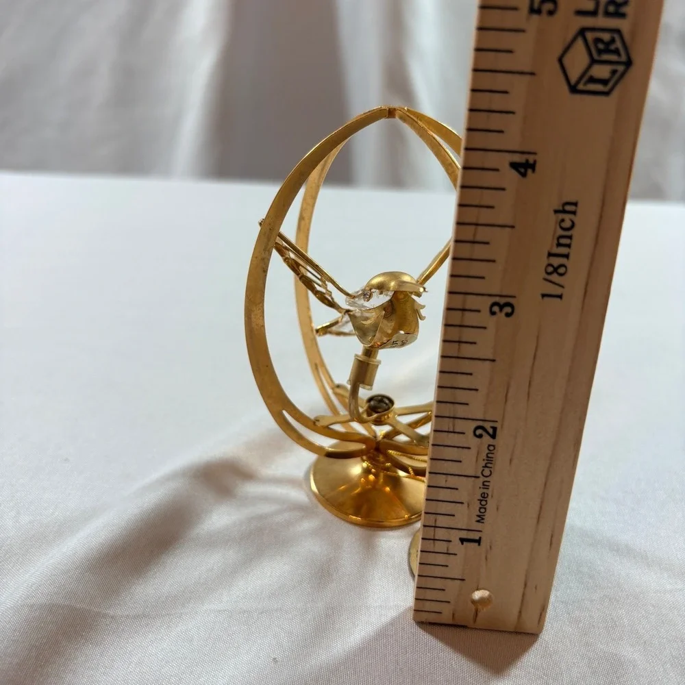 Mascot Crystal Delight Hummingbird Figurine 24K Gold Plated Austrian Crystal 4in
